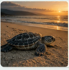 Luna, representative nesting sea turtle